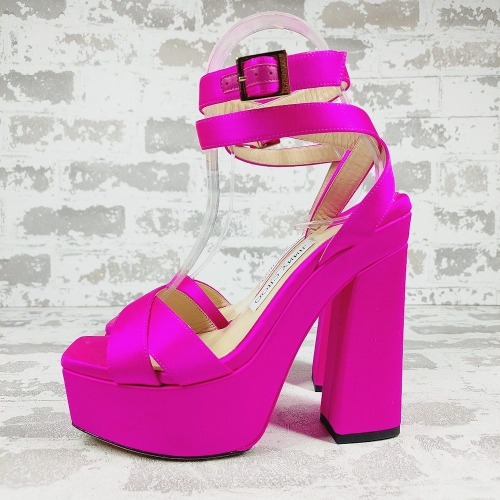 Jimmy Choo Hot Pink Platform Sandals